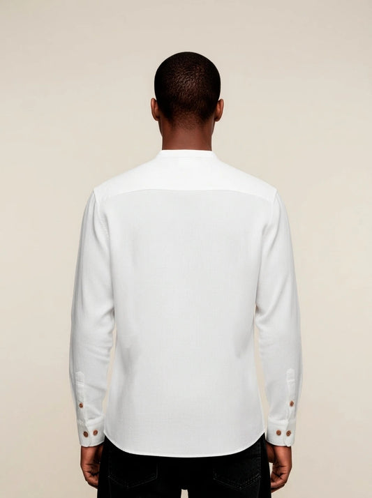Camisa Blanca Cuello Mao