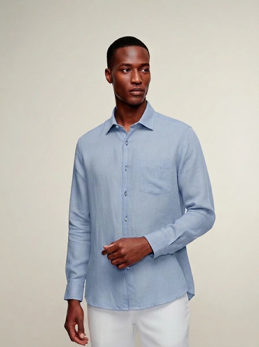 Camisa Lino Azul