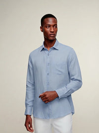 Camisa Lino Azul