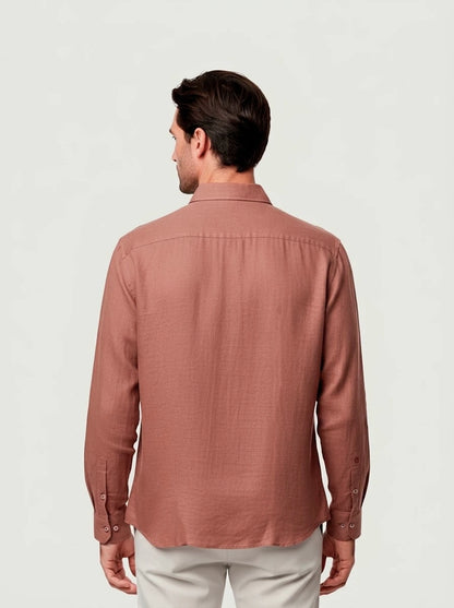Camisa Lino Terracota
