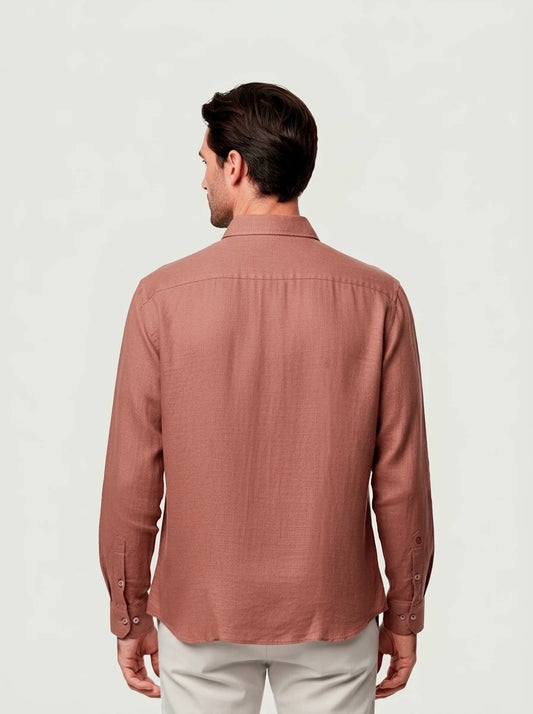 Camisa Lino Terracota