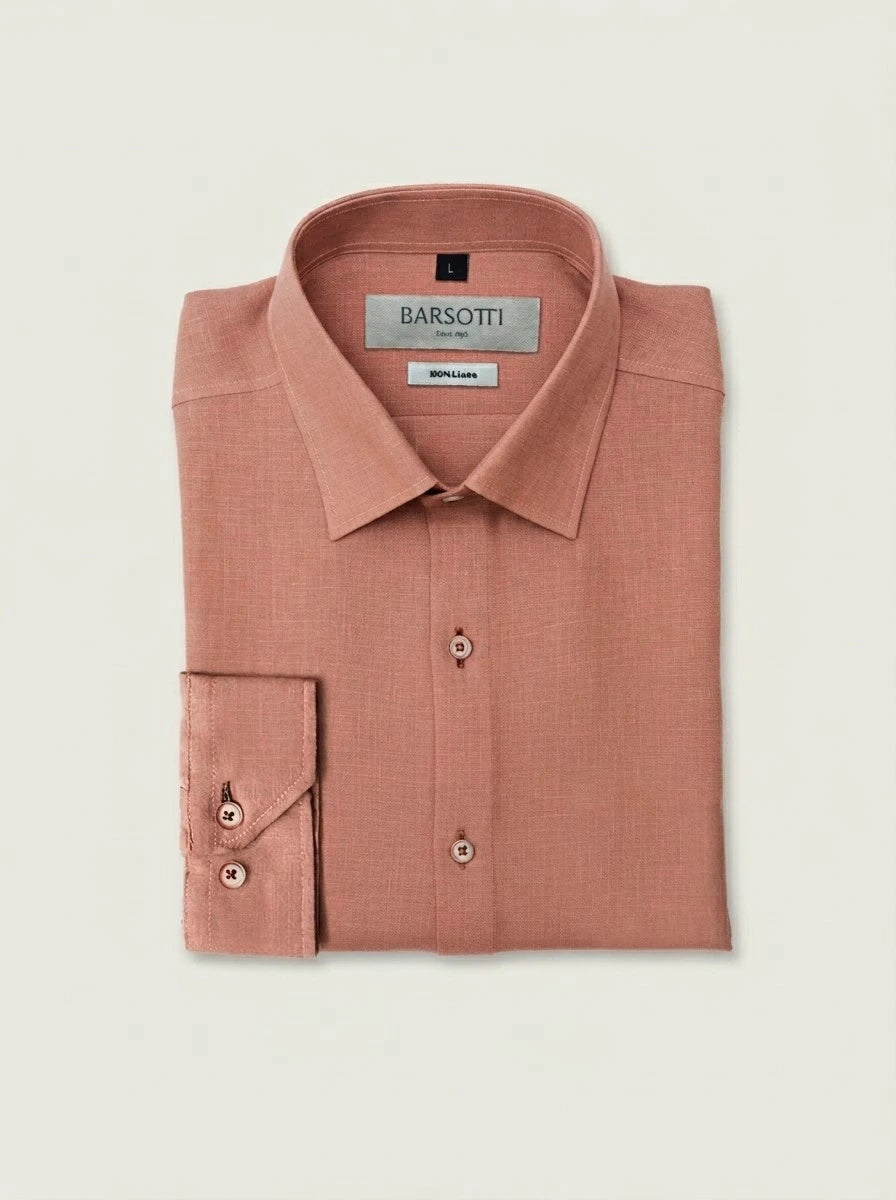 Camisa Lino Terracota
