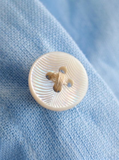 Camisa Azul Cuello Natural