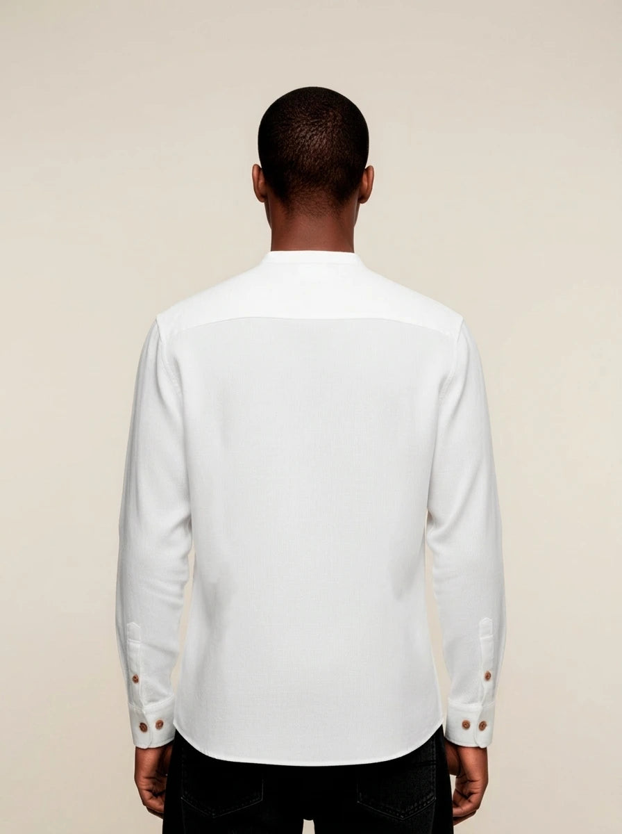 Camisa Blanca Cuello Mao