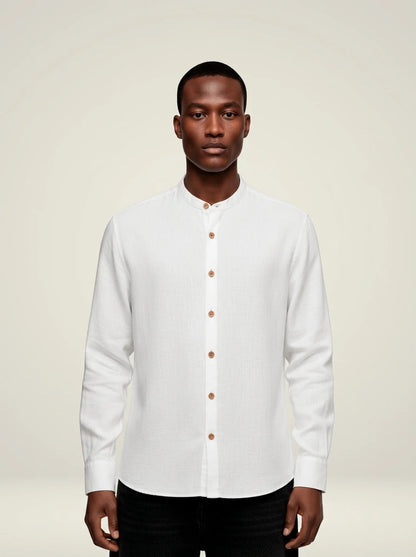 Camisa Blanca Cuello Mao