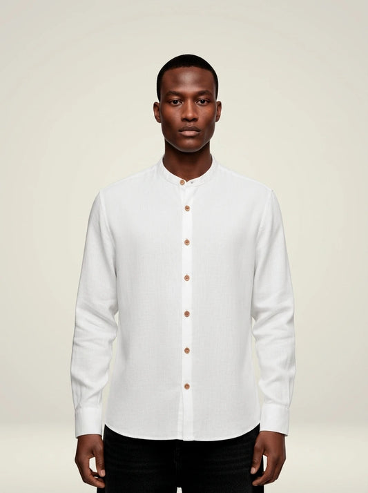 Camisa Blanca Cuello Mao