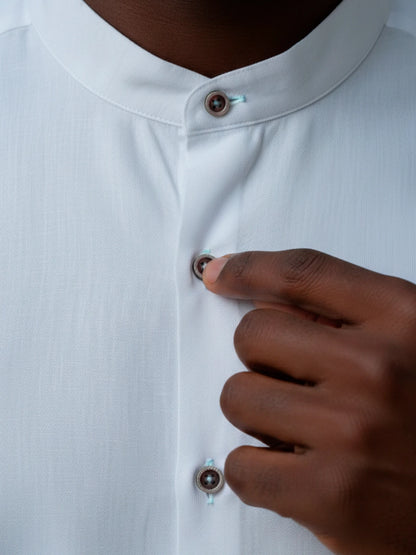 Camisa Blanca Cuello Mao