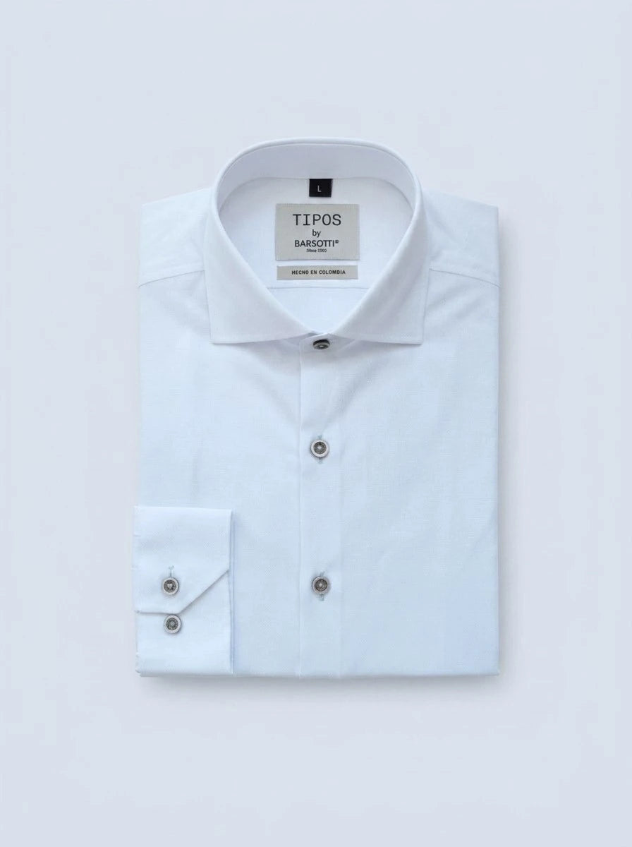 Camisa Blanca Cuello Natural