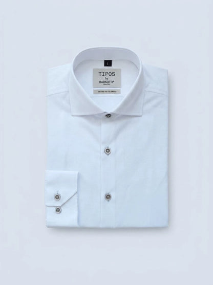 Camisa Blanca Cuello Natural