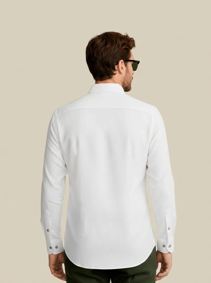 Camisa Blanca Cuello Natural